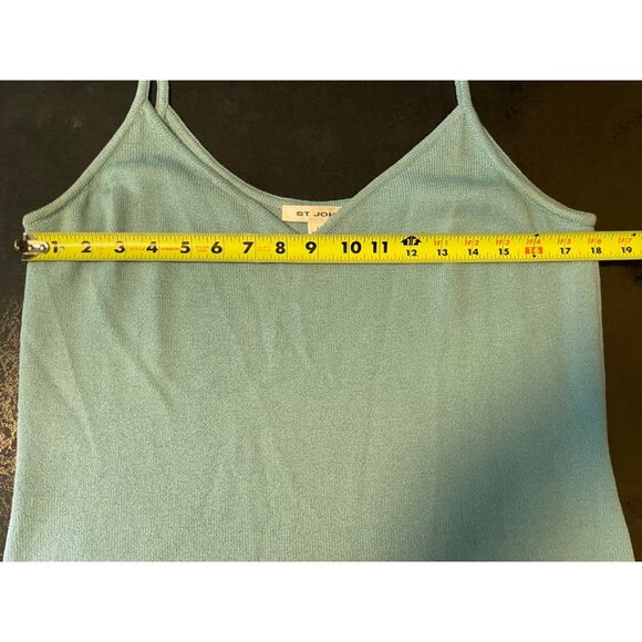 St. John Blue Knit V Neck Camisole Top Sz L - Picture 6 of 9